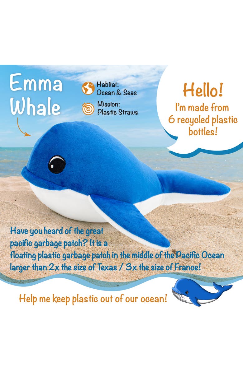 Shore Buddies Emma The Whale 12 Inch Stuffed Plush Toy, Alternate, color, Blue