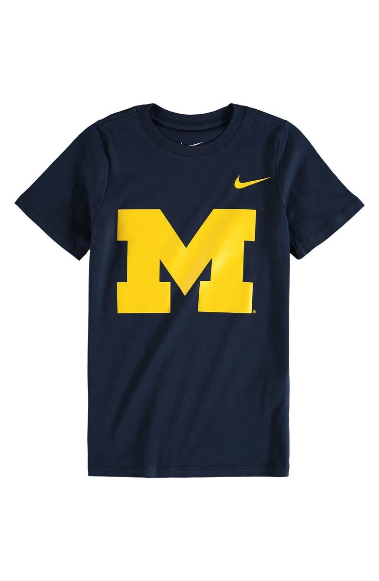 Nike Preschool Nike Navy Michigan Wolverines Logo T-Shirt, Main, color, Navy