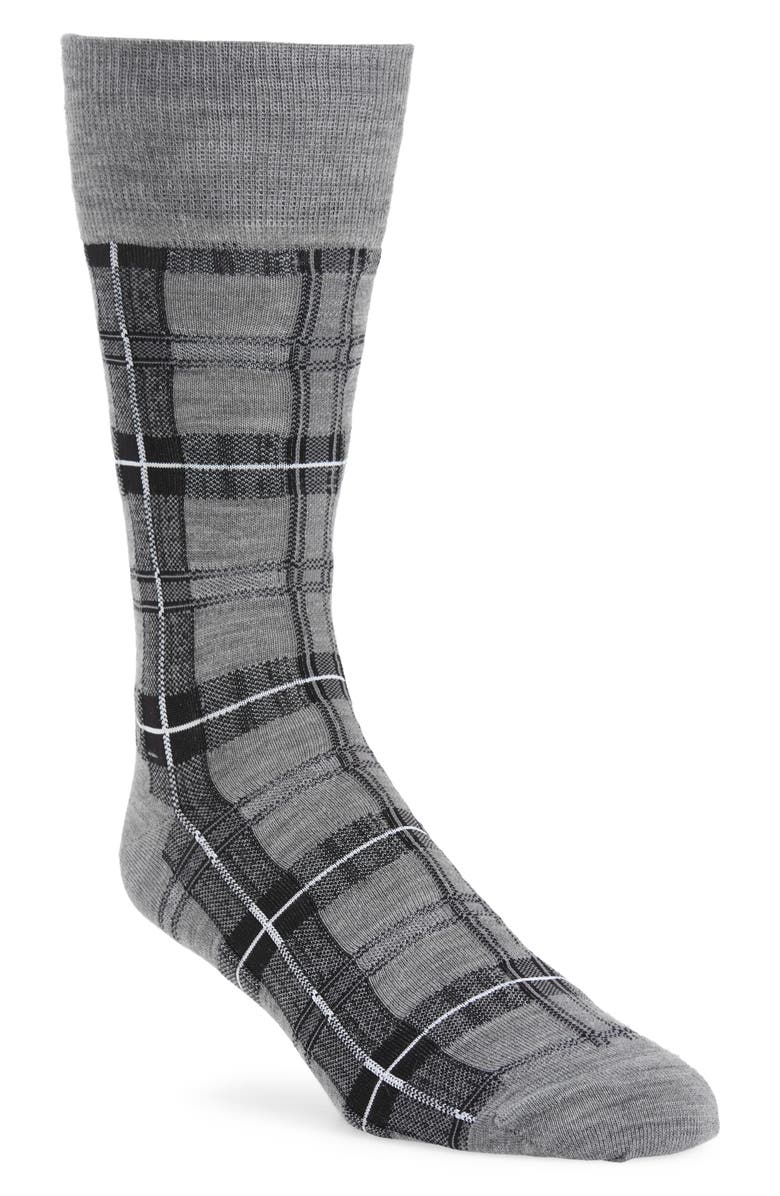 Thom Browne Tartan Plaid Wool Blend Mid Calf Socks, Main, color,