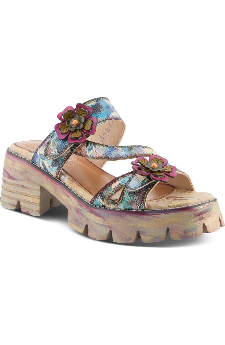 L'Artiste by Spring Step Myrina Platform Slide Sandal, Main, color, Plum Multi