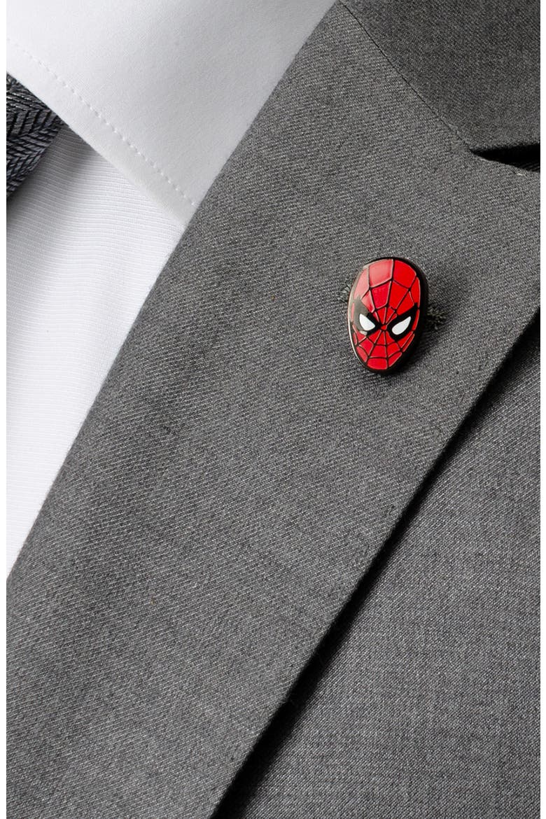 3-Pack Spider-Man Crew Socks & Lapel Pin Set, Alternate, color, BLACK MULTI