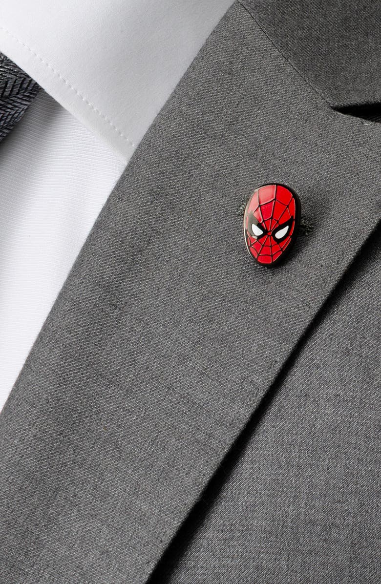 Cufflinks, Inc. 3-Pack Spider-Man Crew Socks & Lapel Pin Set, Alternate, color, Black Multi