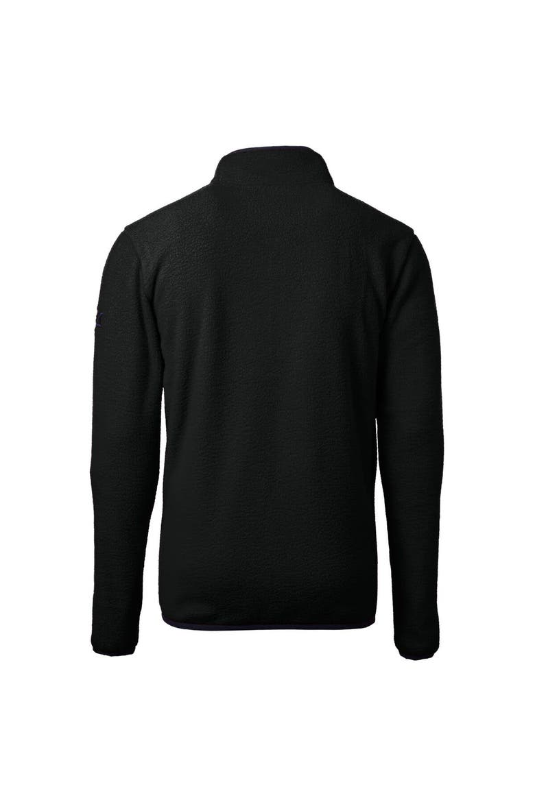 Men's Cutter & Buck  Black Ivy League Cascade Eco Sherpa Fleece Quarter-Zip Jacket, Alternate, color, Black
