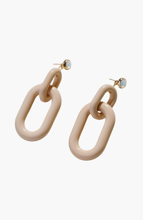 Nickel & Suede Bianca Acrylic Statement Earrings In Natural Beige