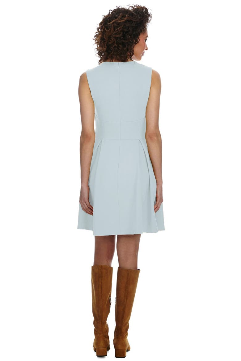 Pleat Ponte Knit Fit & Flare Dress, Alternate, color, BABY BLUE