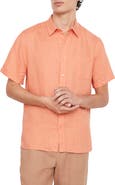 Vince Classic Fit Short Sleeve Linen Shirt