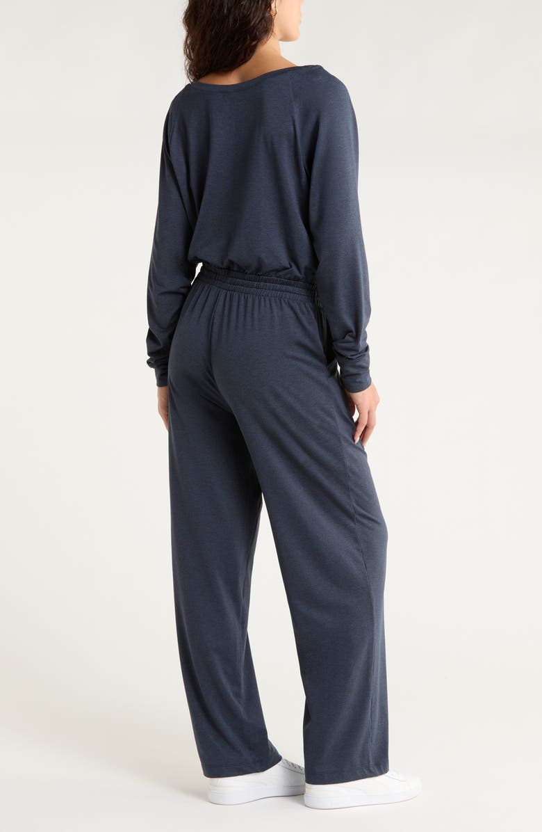 Zella Restore Soft Cozy Long Sleeve Jumpsuit, Alternate, color, Navy Sapphire