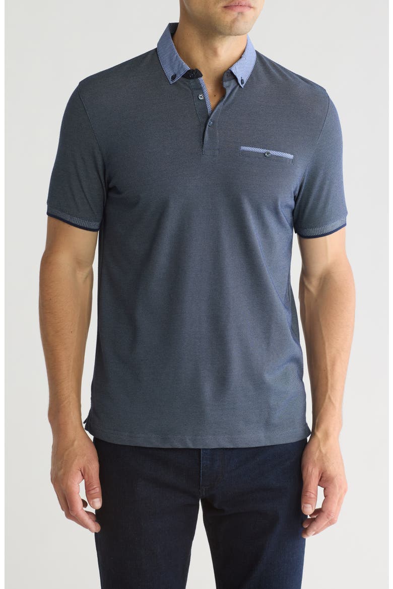 Navy Heather Polo Shirt, Main, color, NAVY