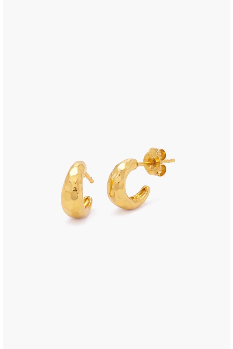 Aalto Mini Hammered Hoop Earrings, Alternate, color, Gold