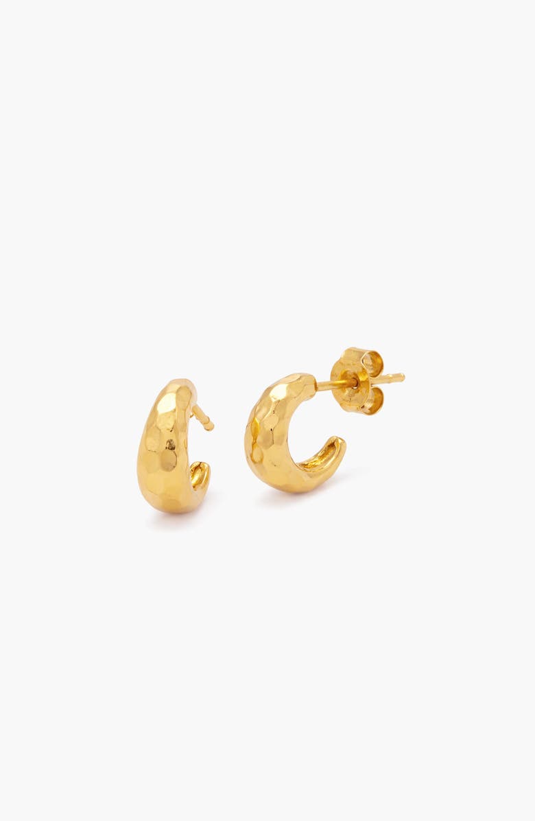 YOJ Aalto Mini Hammered Hoop Earrings, Alternate, color, Gold