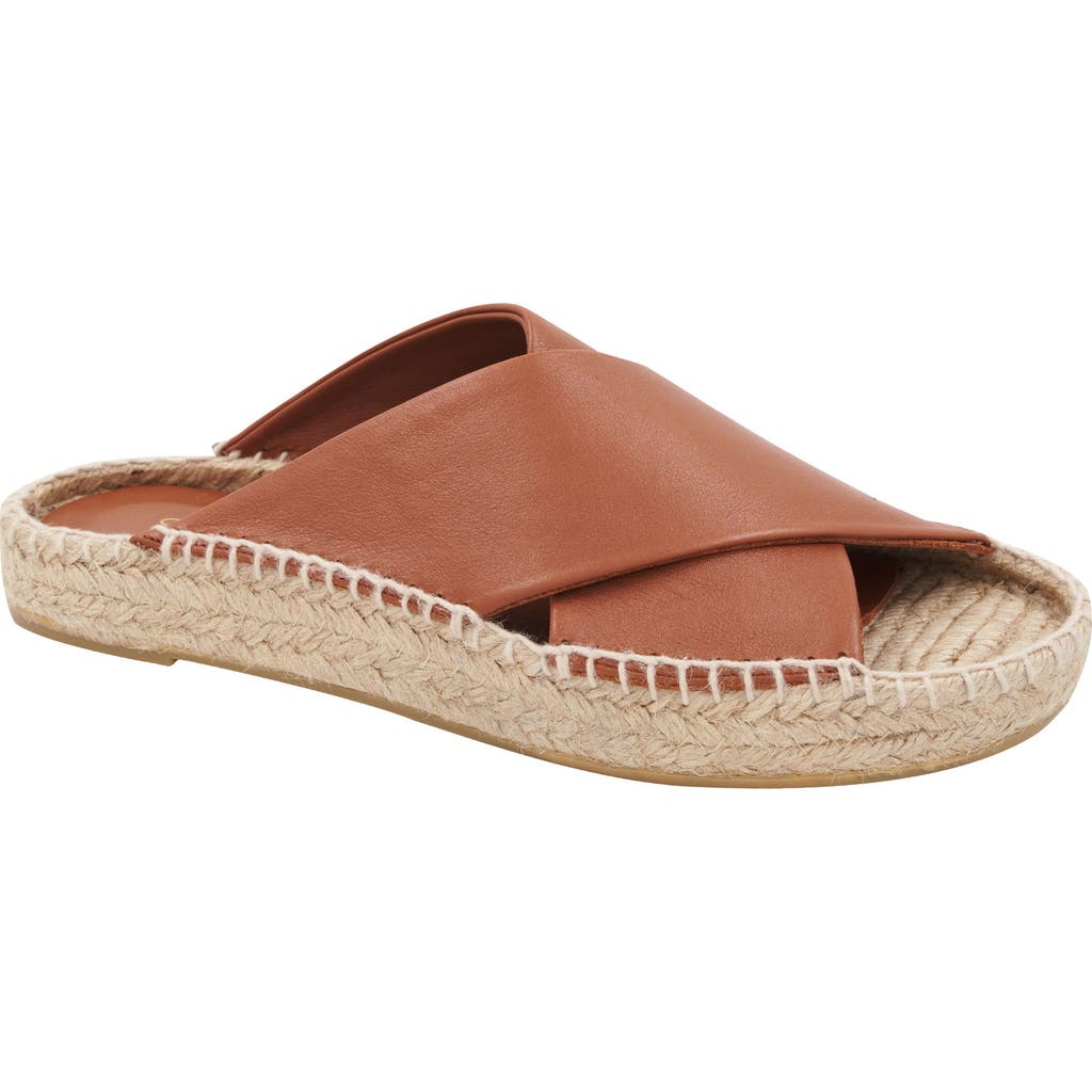 Andre Assous Estelle Espadrille Platform Slide Sandal In Cognac