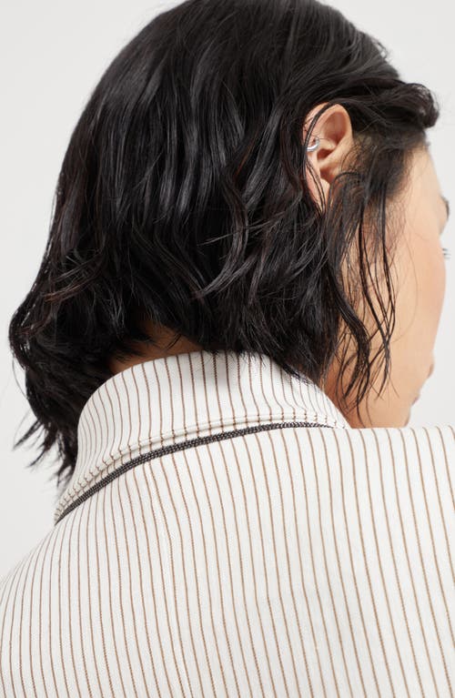 Brunello Cucinelli Cropped Blazer In Tobacco