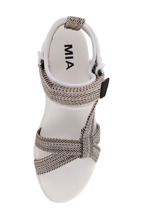 Mia Mileni Platform Wedge Sandal In Beige Multi