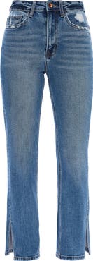 Bayeas Split Hem Straight Leg Jeans