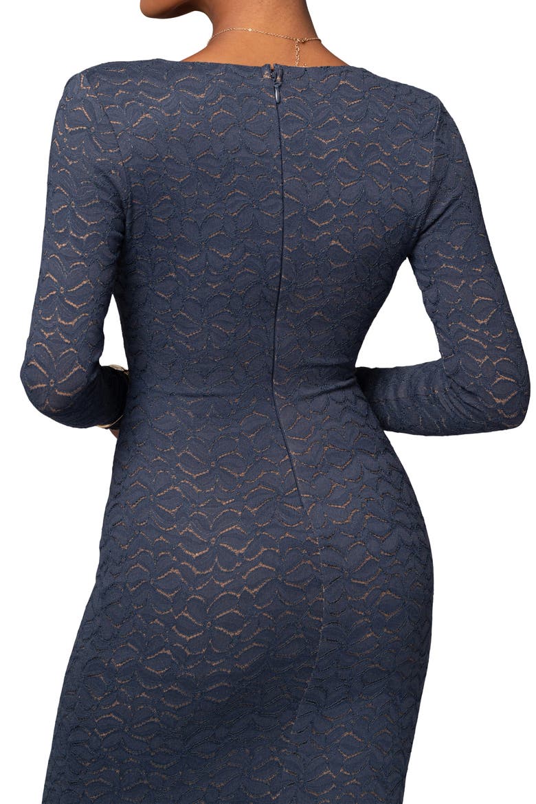 Reunited Lace Long Sleeve Maxi Dress, Alternate, color, BLUE
