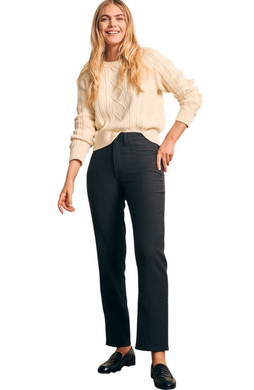 Faherty Stretch Terry Five Pocket Pant In Black
