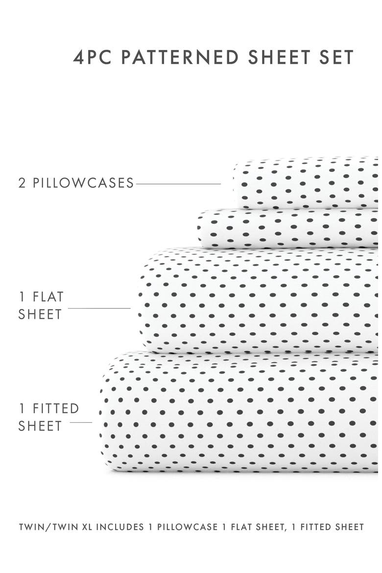 HOME SPUN Premium Ultra Soft Stippled Pattern 4-Piece Bed Sheet Set, Alternate, color, GRAY