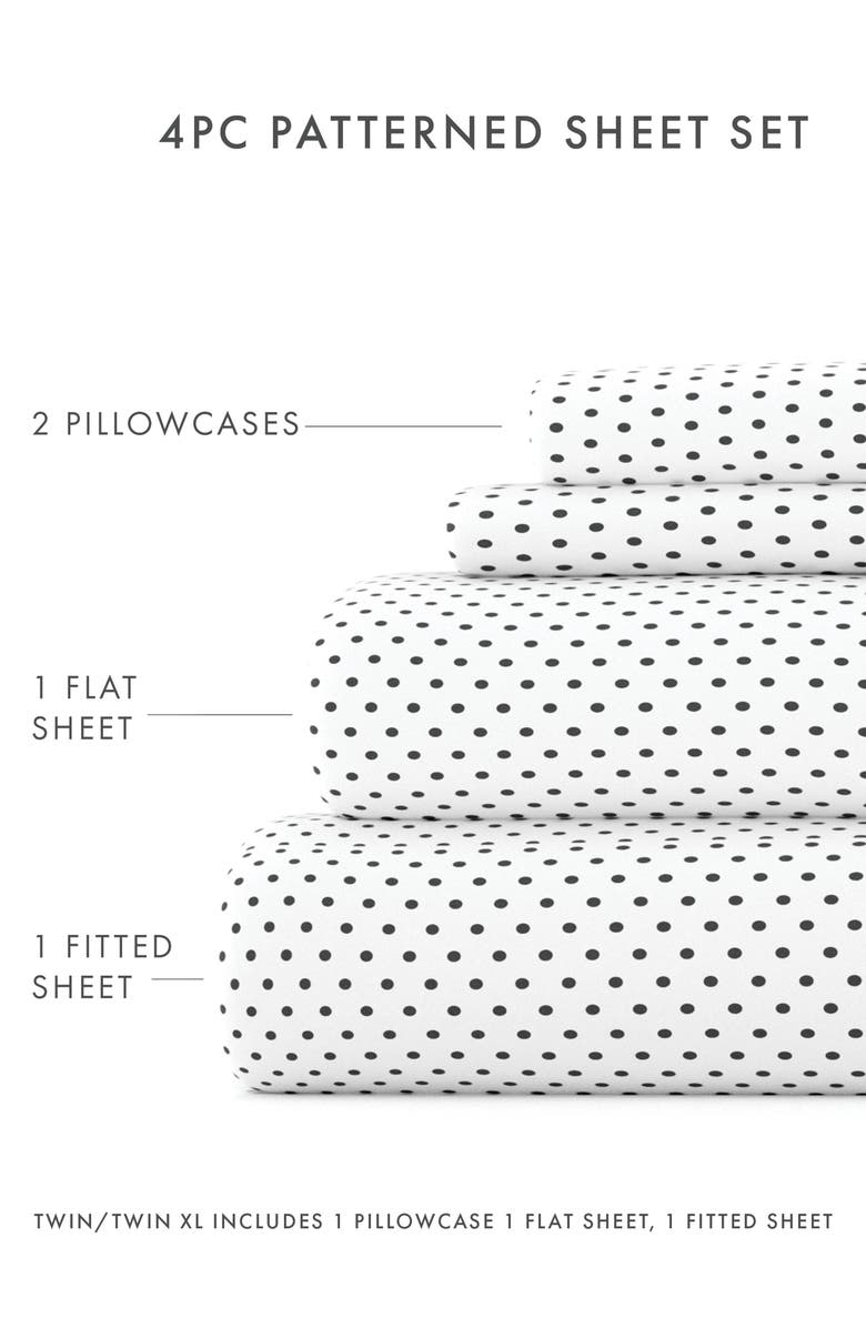HOMESPUN HOME SPUN Premium Ultra Soft Stippled Pattern 4-Piece Bed Sheet Set, Alternate, color, Gray