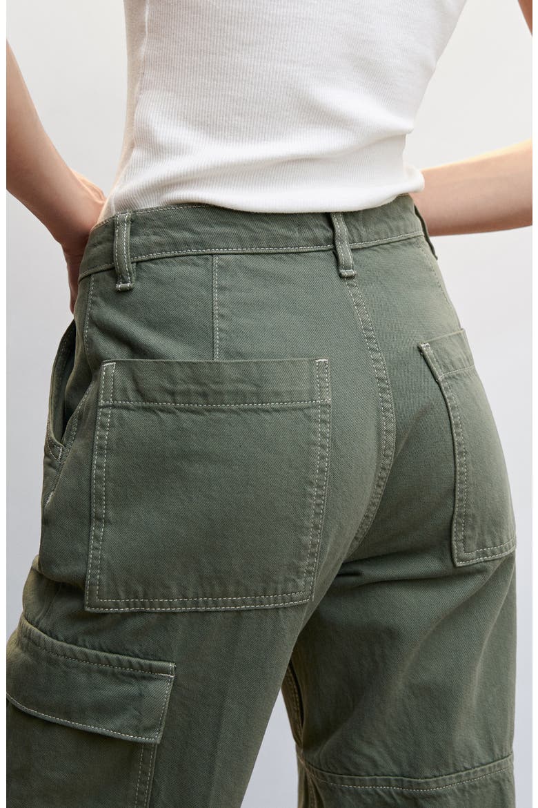 Mid Rise Straight Leg Cargo Jeans, Alternate, color, KHAKI