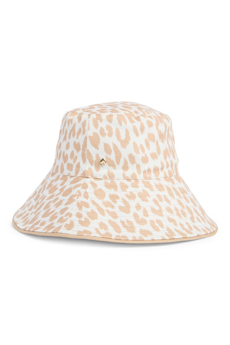 modern leopard print bucket hat, Main, color, CREAM/ NATURAL