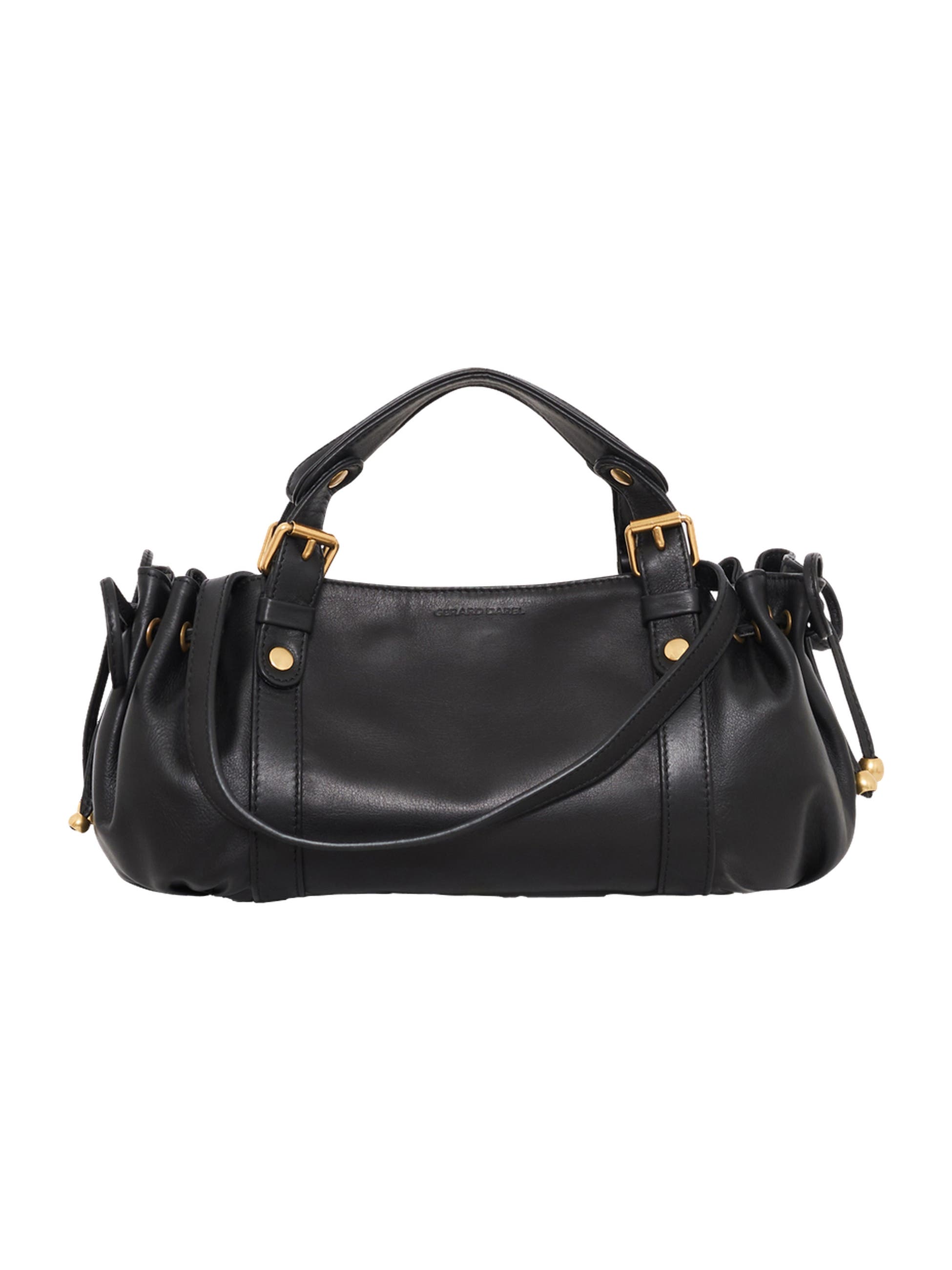 GERARD DAREL 12H Mini Leather Shoulder Bag, Main, color, Black