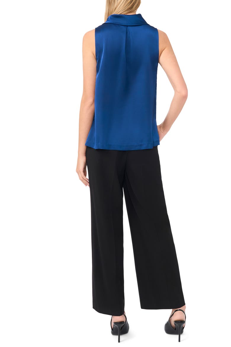 Cowl Neck Satin Charmeuse Sleeveless Top, Alternate, color, ESTATE BLUE