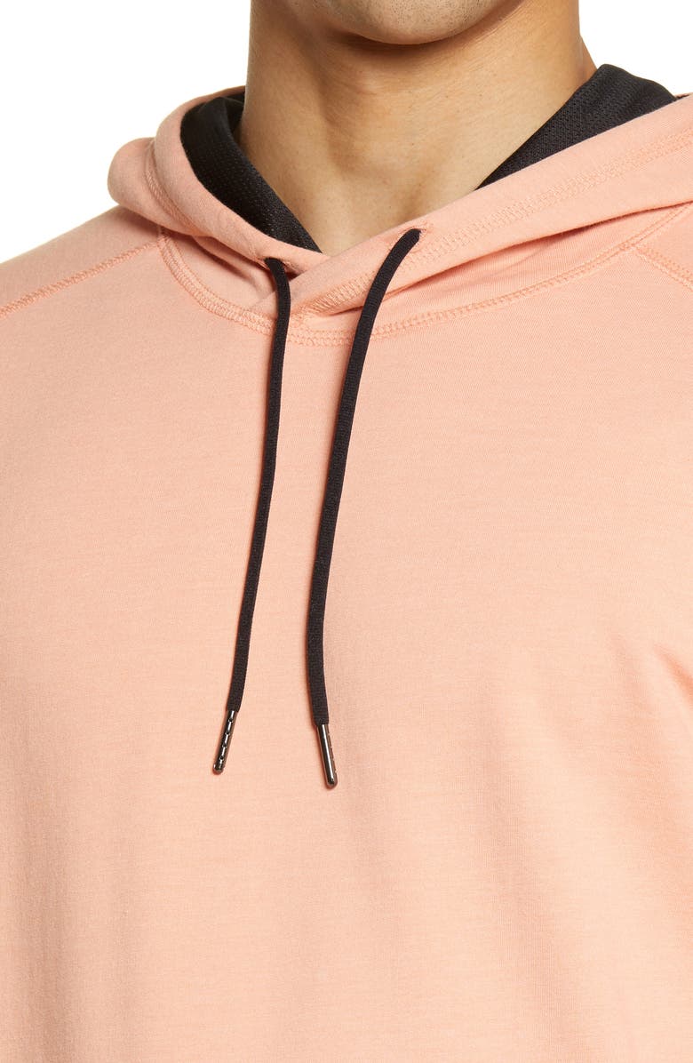 Zella Men's Fleece Hoodie, Alternate, color, Coral Shrimp Melange