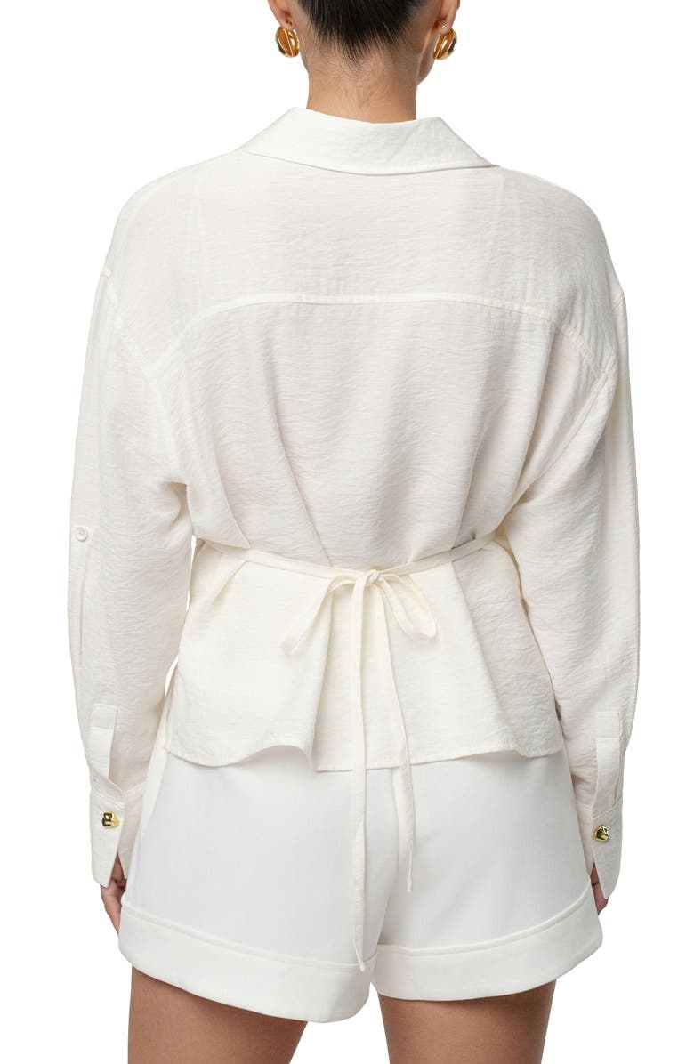 JLUXLABEL Drift Collared Cargo Long Sleeve Top, Alternate, color, Ivory