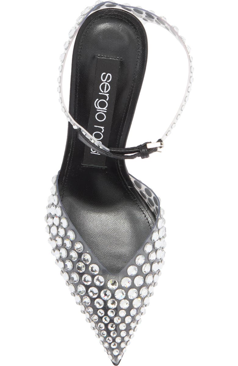 Sergio Rossi Crystal Embellished Clear Strap Pump, Alternate, color,