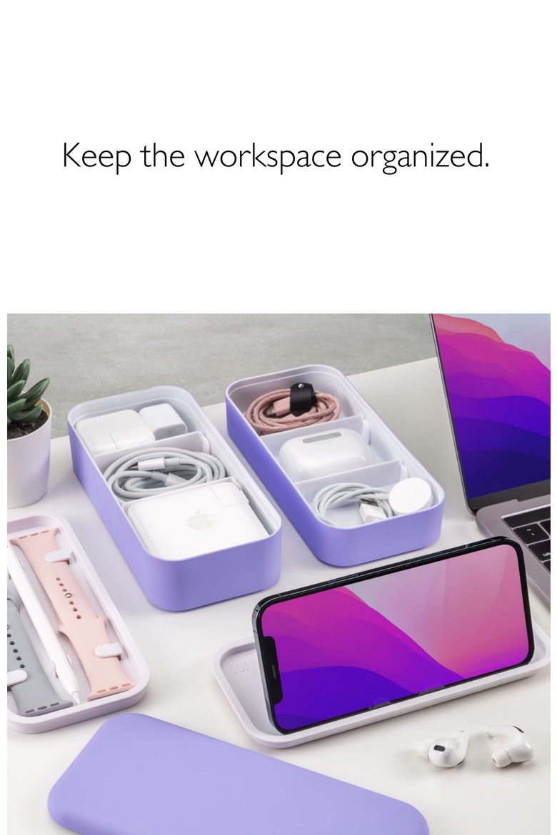BentoStack Tech Accessory Organizer, Alternate, color, Purple
