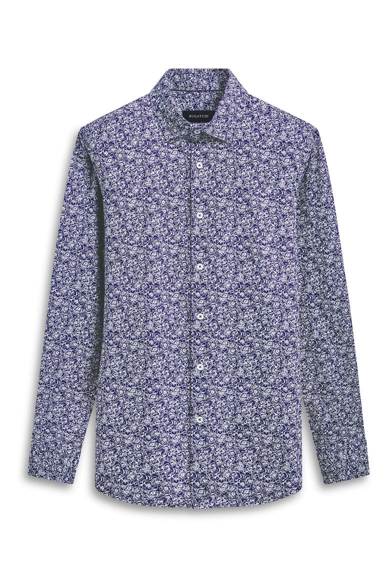 James OoohCotton® Floral Print Button-Up Shirt, Alternate, color, NAVY