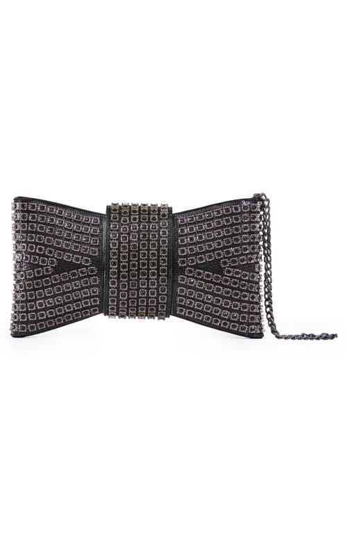 Lady Couture Dazzling Bow Evening Bag In Black