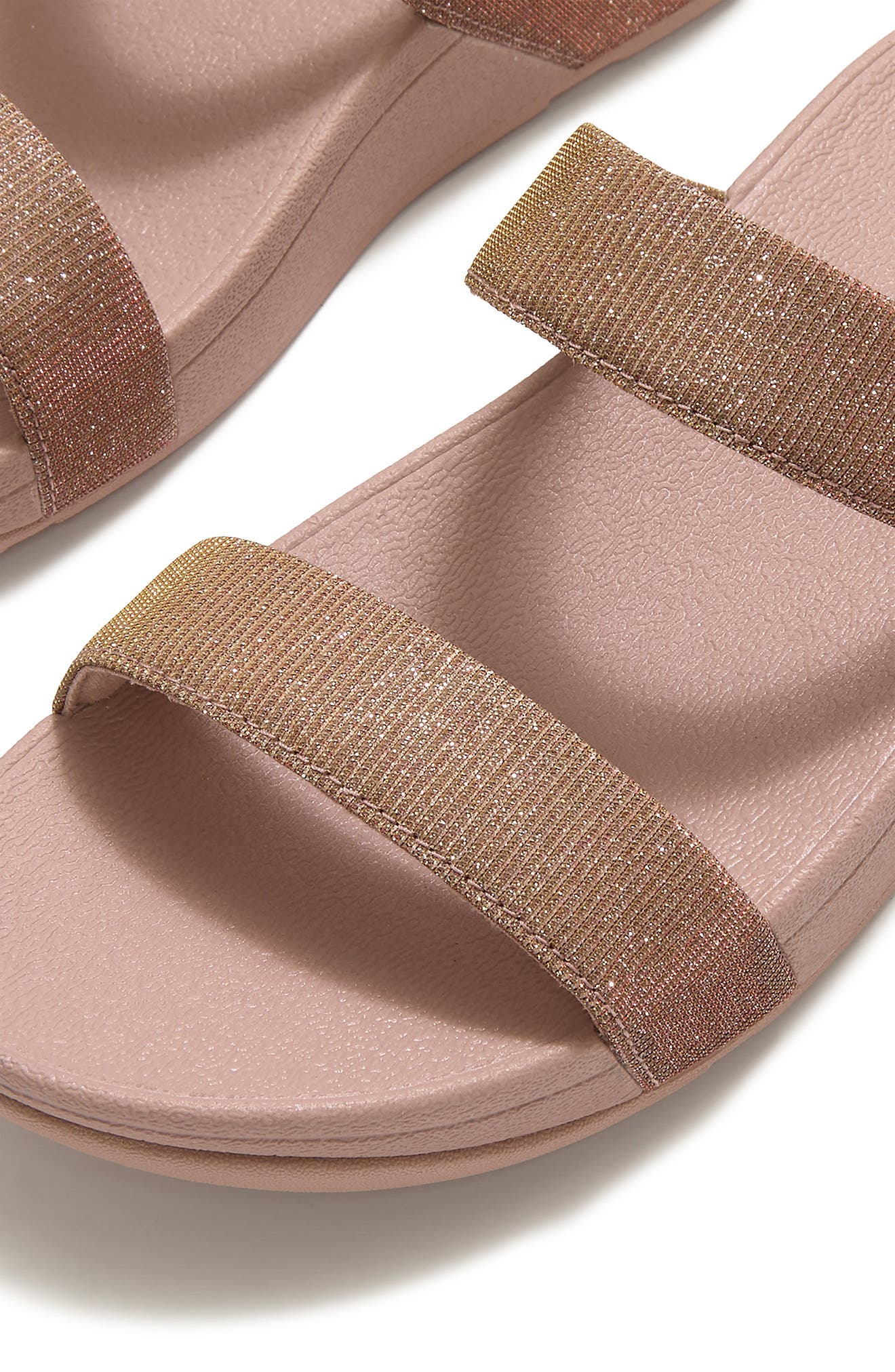 Flowrise Glitz Wedge Slide Sandal, Alternate, color, ROSE GOLD