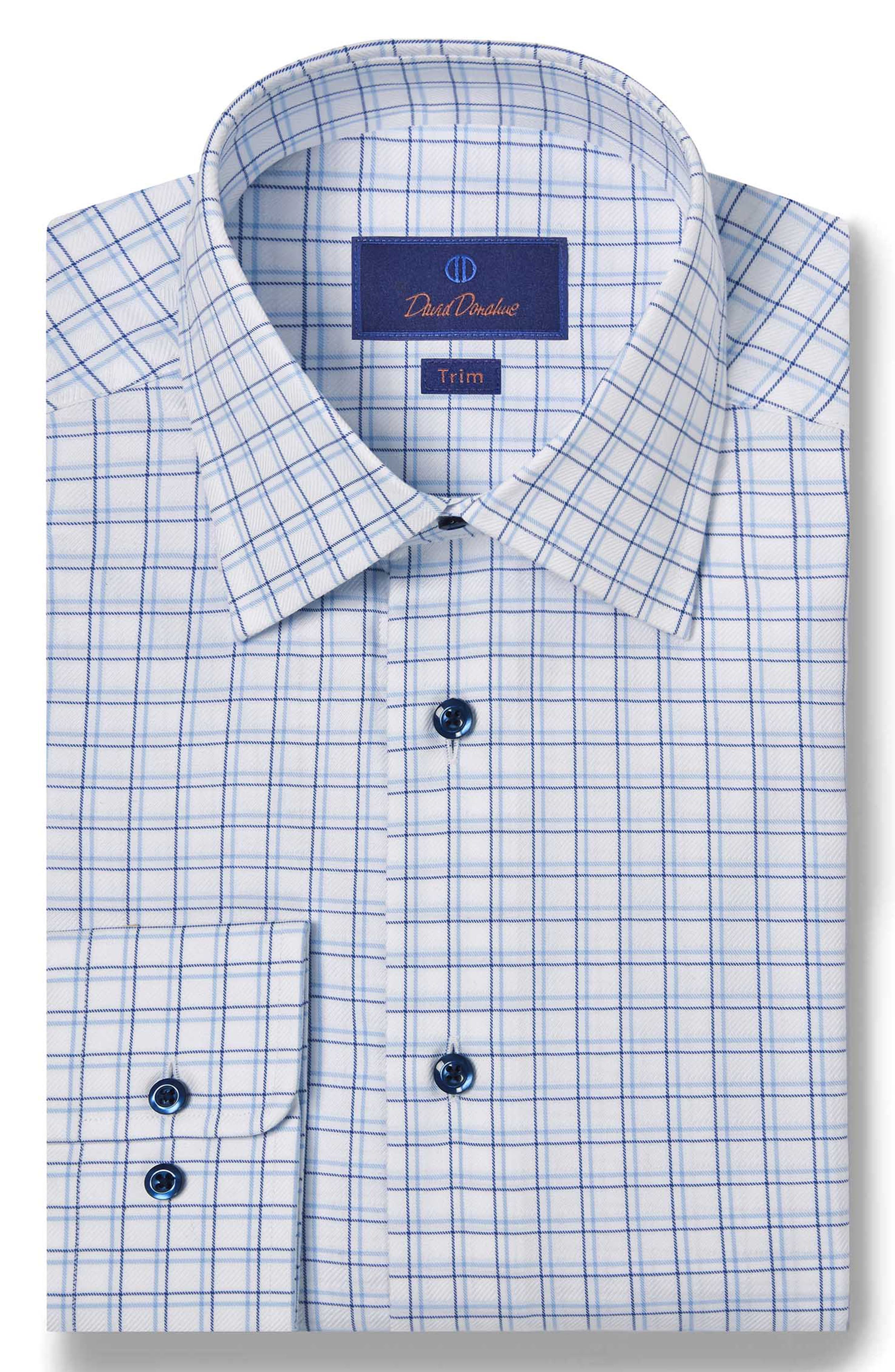 Trim Fit Twill Dobby Check Dress Shirt