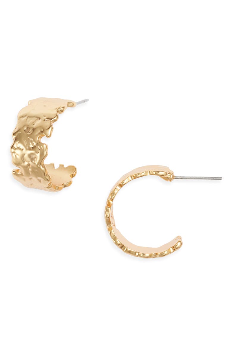 Karine Sultan Molten Hoop Earrings, Main, color,