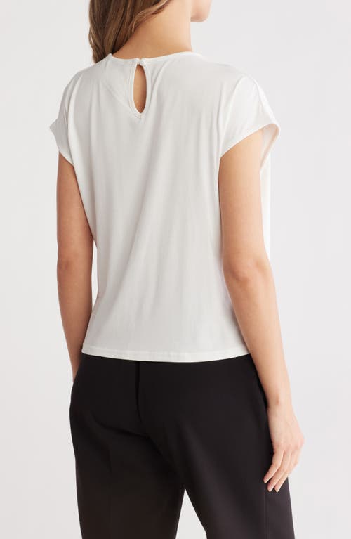 Patrizia Luca Draped Side Cap Sleeve Top In White