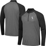 LEVELWEAR Men's Levelwear Black Chicago White Sox Charter Striped Raglan Quarter-Zip Top