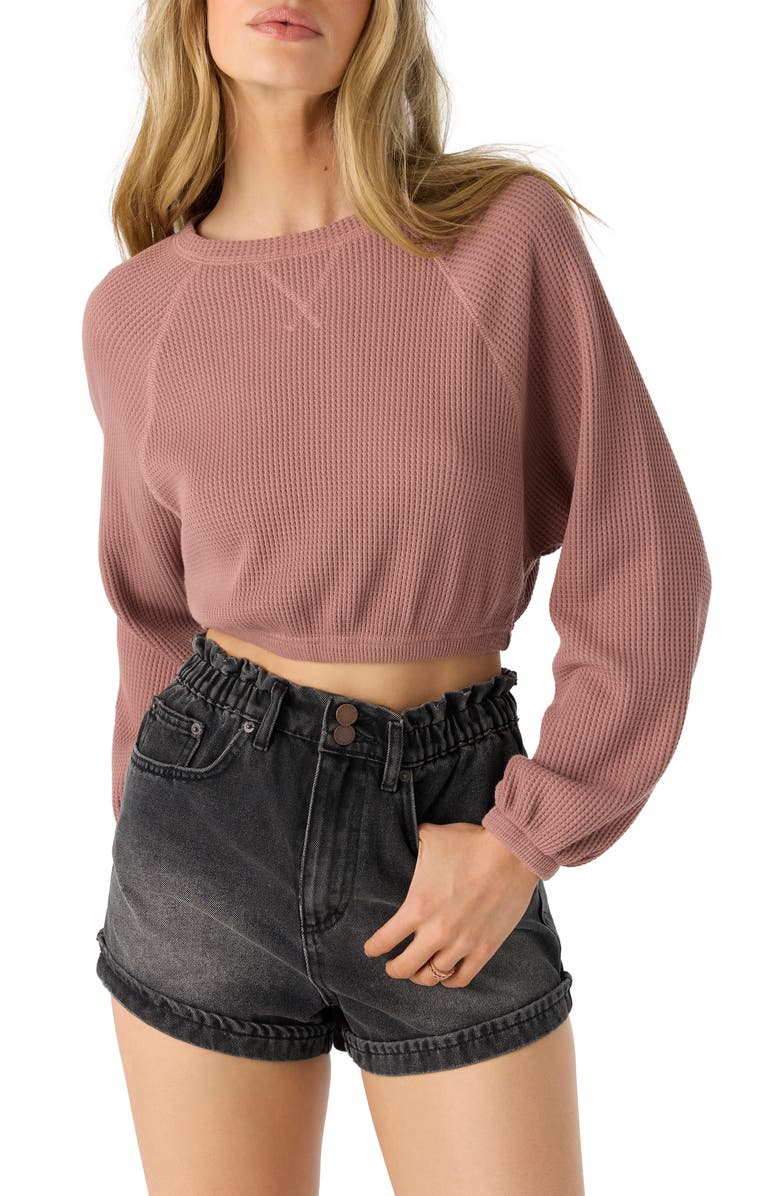 O'Neill Tour Waffle Knit Crop Top, Alternate, color, 