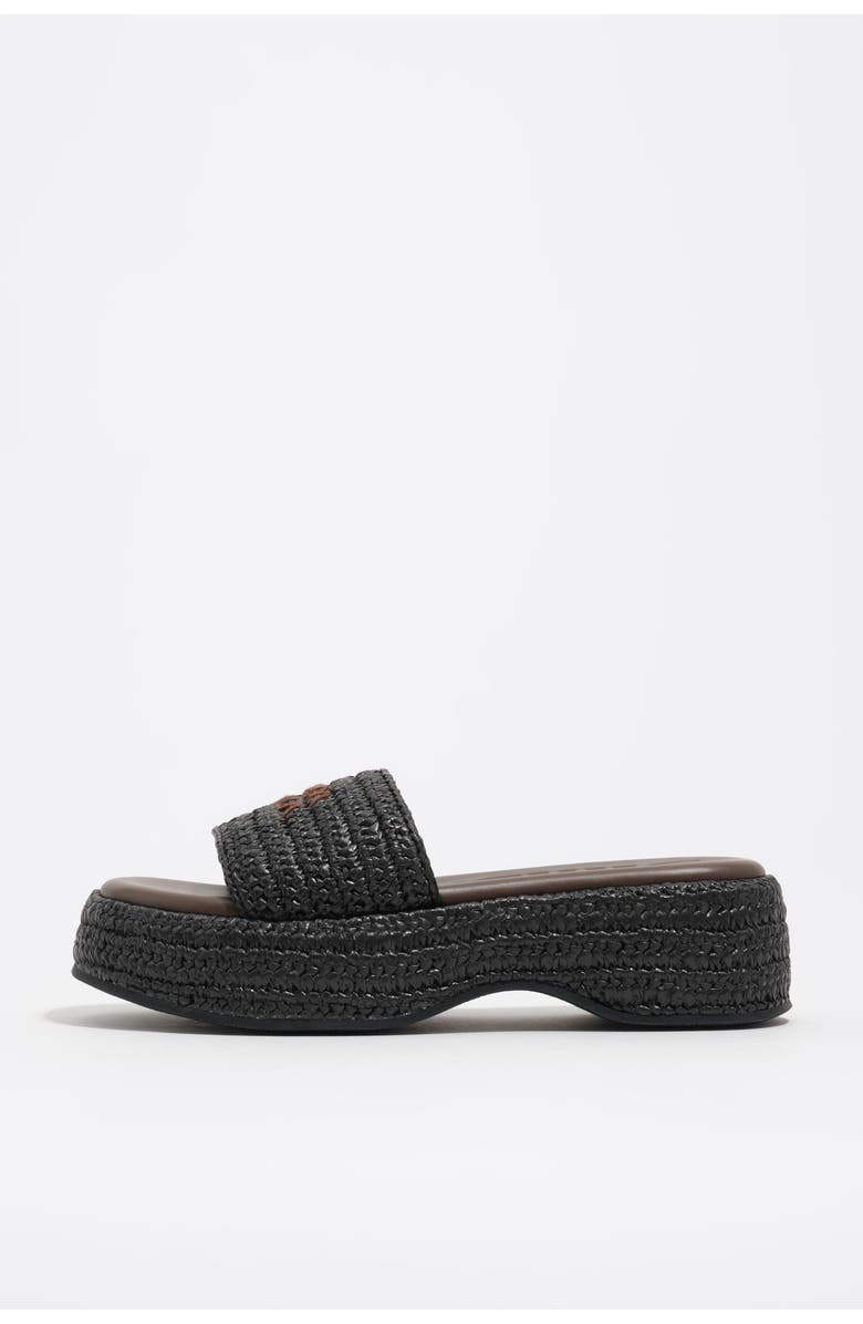 Bimba y Lola Raffia Platform Sandals, Main, color, Black