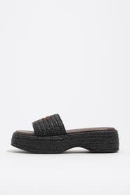 Bimba y Lola Raffia Platform Sandals