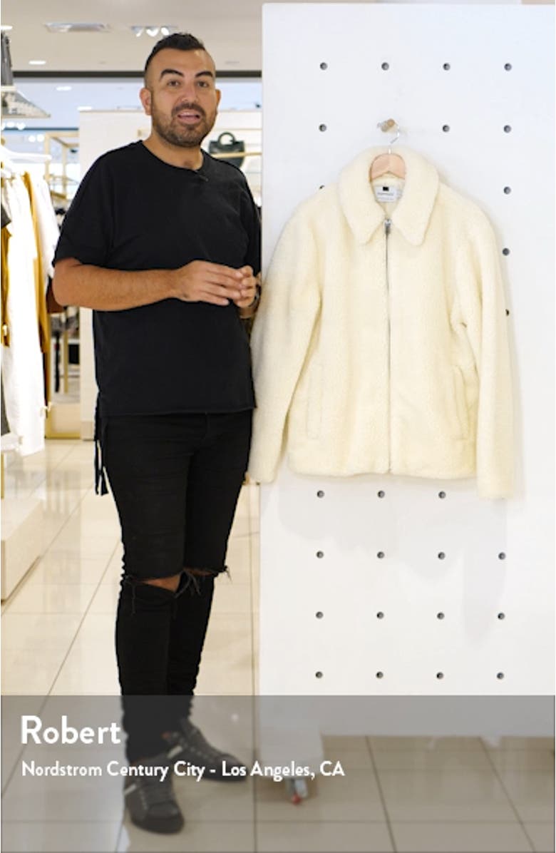 Slim Fit Faux Shearling Teddy Coat, sales video thumbnail