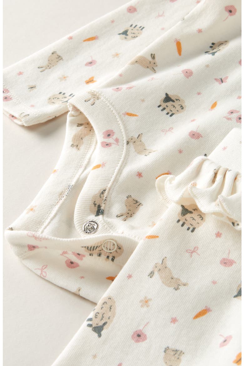 Flutter Bodysuit, Pants & Headband Set, Alternate, color, IVORY EGRET SPRINGTIME FRIENDS