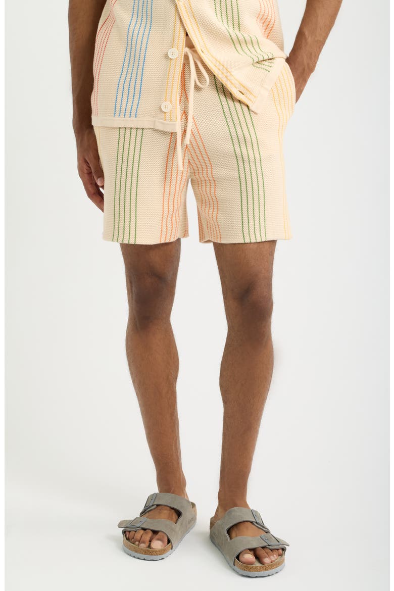 Sliced Knit Shorts, Main, color, BEIGE