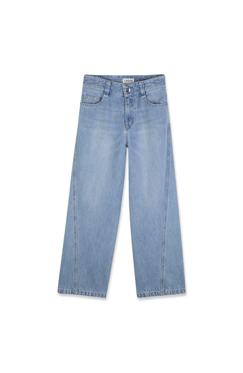 Lanvin Kids Twisted Stitch Denim Pants, Main, color, Blue