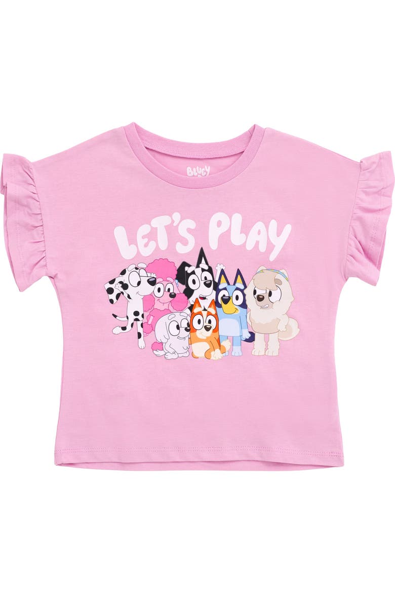 2-Piece T-Shirt and Flare Pants Set, Alternate, color, Lavender Pink Bluey