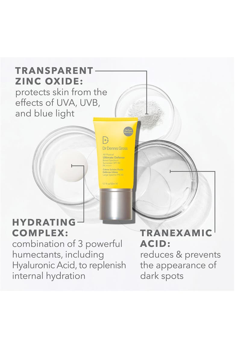 Dr. Dennis Gross Skincare All-Physical Ultimate Defense Broad Spectrum Sunscreen SPF 50 PA++++, Alternate, color,
