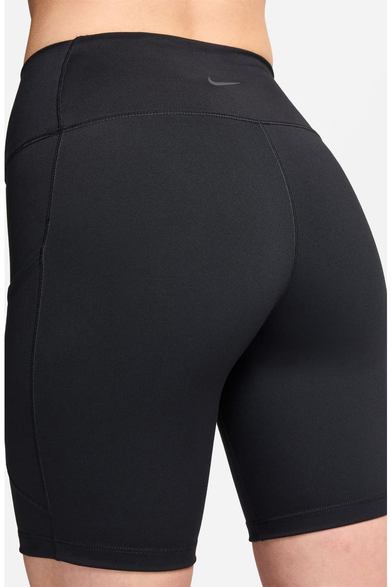 One 8-Inch High Waist Biker Shorts, Alternate, color, 010 BLACK/BLACK