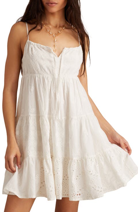 Patchwork Tiered Cotton Mini Sundress