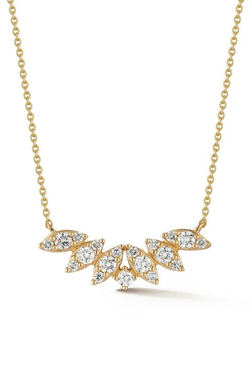 Dana Rebecca Designs Sophia Ryan Diamond Marquise Curved Pendant Necklace in Yellow Gold 