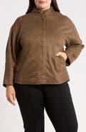 MAX STUDIO Faux Suede Zip Jacket